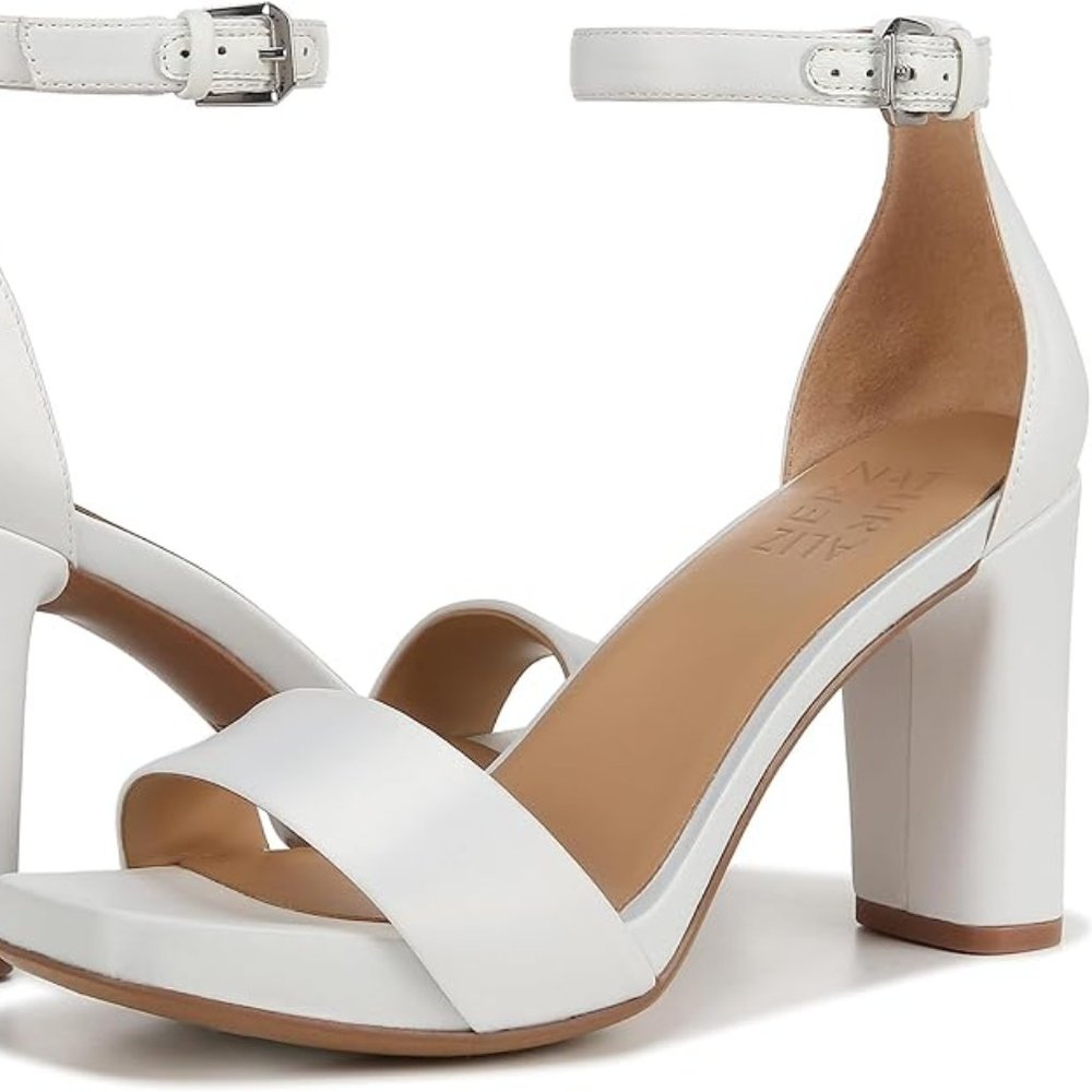 NWT-   Naturalizer Women's Joy Heeled Sandal in Pearl Satin - Wedding Shoe